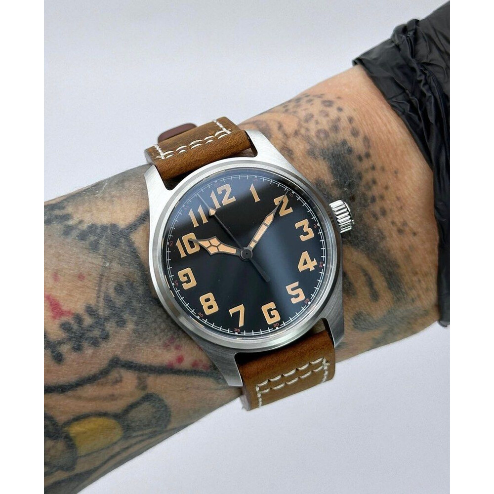 Custom Seiko Mod • Pilot Flieger On Leather • 39mm